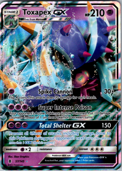 Toxapex GX 57/145 Guardians Rising Ultra Rare Full Art Holo Pokemon TCG NM - Image 1