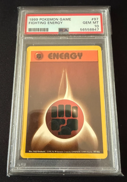 PSA 10 Fighting Energy 97/102 Base Set Unlimited Pokemon TCG - Image 1
