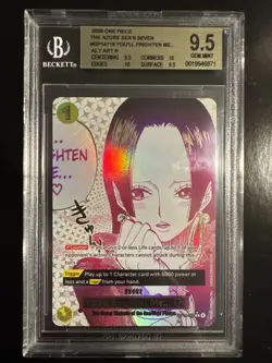 One Piece CCG You'll Frighten Me… Azure Sea's Seven Alt Art OP14-118 BGS 9.5 - Image 1