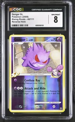 CGC 8 Gengar GL 2009 Rising Rivals 40/111 Reverse Holo Pokemon Card - Image 1