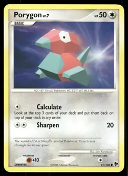 Pokemon Cards Porygon 81/106 Great Encounters Common NM - Image 1