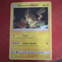 Pokemon Detective Pikachu 10/18 Detective Pikachu Set Holo Rare Basic Card 90HP - Image 1