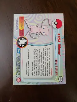 LP! 2000 Pokemon MEW #151 Topps Blue Logo TV Animation Series 3 - Image 2