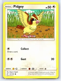 2019 Pokemon TCG Sun & Moon Team Up Pidgey 121/181 NM - Image 1