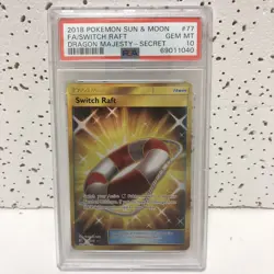 Pokemon TCG Switch Raft Dragon Majesty 77/70 Holo Secret Rare. PSA 10 - Image 1