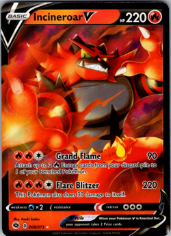 Incineroar V 008/073 Champions Path Ultra Rare Full Art Holo Pokemon TCG NM - Image 1