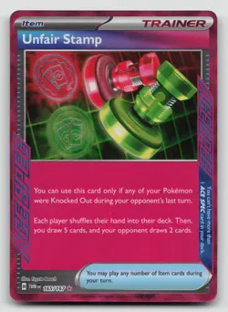 Pokemon Unfair Stamp 165/167 ACE SPEC Holo Trainer Item Twilight Masquerad - Image 1