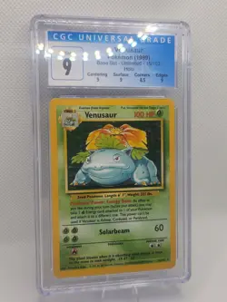 Pokemon 1999 Venusaur Holo Unlimited Base Set PSA 9 - Image 2