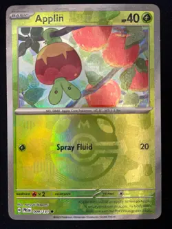 Pokemon Applin (Master Ball Pattern) Common SV: Prismatic Evolutions 009/131 NM - Image 1