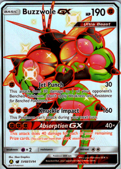 Buzzwole GX SV68/SV94 Hidden Fates Full Art Shiny Ultra Rare Holo Pokemon TCG NM - Image 1