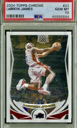 2004 TOPPS CHROME LEBRON JAMES #23 PSA 10 GEM MINT - Image 1