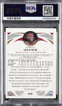 2004 TOPPS CHROME LEBRON JAMES #23 PSA 10 GEM MINT - Image 3