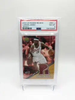 2004-05 Upper Deck Rookie Review Lebron James Jersey Patch PSA 8 Cavaliers - Image 1