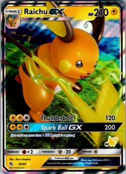 Raichu GX 20/68 Hidden Fates Battle Academy Stamped Rare Holo Pokemon TCG NM - Image 1