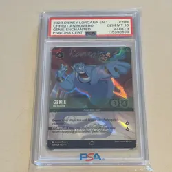2023 Disney Lorcana PSA 10 SIGNED Genie On The Job DOUBLE SWORD ERROR AUTO Romer - Image 1