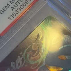 2023 Disney Lorcana PSA 10 SIGNED Genie On The Job DOUBLE SWORD ERROR AUTO Romer - Image 3