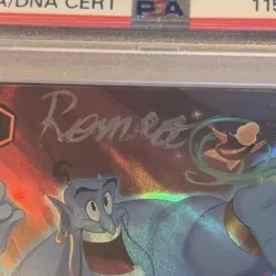 2023 Disney Lorcana PSA 10 SIGNED Genie On The Job DOUBLE SWORD ERROR AUTO Romer - Image 4