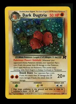 #2 Dark Dugtrio 6/82 Team Rocket 2000 SWIRL Holo Rare WOTC Pokemon Card TCG - Image 1