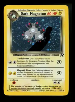 #3 Dark Magneton 11/82 Team Rocket 2000 SWIRL Holo Rare WOTC Pokemon Card TCG - Image 1