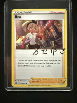 Bea 123/159 Crown Zenith Signature Holo Rare Trainer Pokemon Card NM - Image 5