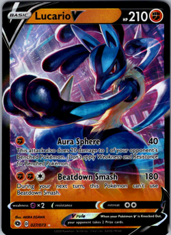 Lucario V 027/073 Champion’s Path Ultra Rare Full Art Holo Pokemon TCG NM - Image 1
