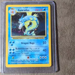 Pokemon TCG Gyarados Base Set Holo Rare 007/130 100 HP English Wizards 2000 - Image 1