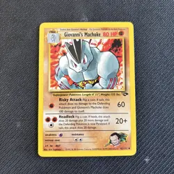 Giovanni's Machoke 42/132 Gym Challenge Pokemon Card NM - Image 1