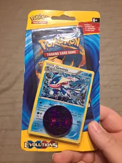 Pokemon TCG XY Evolutions 1 Booster Pack Greninja Promo Coin Sealed Blister - Image 1