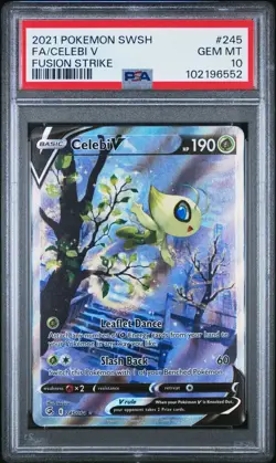 Celebi V 245/264 Fusion Strike Alternate Art Holo PSA 10 Pokemon TCG - Image 1