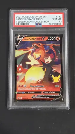 PSA 10 Lance's Charizard V SWSH 133 Blackstar Promo Pokemon 2021 - Image 1