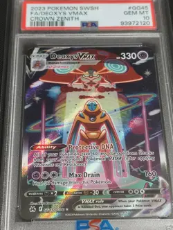 Pokemon TCG Deoxys VMAX Crown Zenith Galarian Gallery GG45/GG70 PSA 10 GEM - Image 1