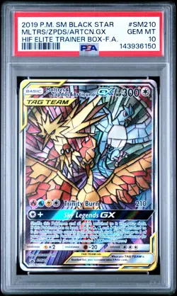 Pokemon TCG Moltres & Zapdos & Articuno GX SM210 Promo - PSA 10 Gem Mint - Image 1