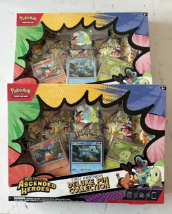 2 x Ascended Heroes - First Partners Deluxe Pin Collection New & Sealed IN HAND - Image 1