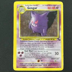 1999 Pokemon Fossil Unlimited Gengar 5/62 Holo Rare LP/MP - Image 1