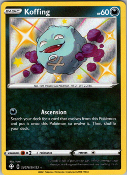 Koffing SV076/SV122 Shining Fates: Shiny Vault Shiny Rare Holo Pokemon TCG NM - Image 1