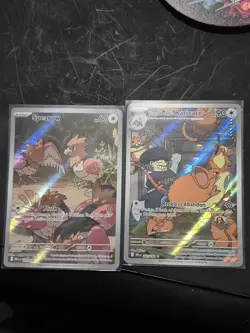 Pokemon 2 Illustration Rare Lot - Spearow 151/132 & Team Rocket Raticate 202/182 - Image 1