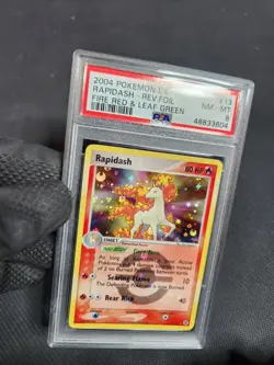 2004 Pokemon ex Fire Red Leaf Green Rapidash Reverse Foil Holo 13 Graded PSA 8 - Image 4