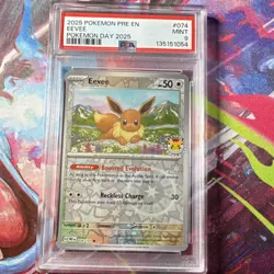 Pokemon Eevee Day 2025 074/131 Promo Stamped Holo PSA 9 English - Image 1