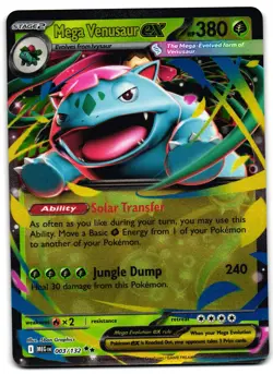 Mega Venusaur ex 003/132 - 🌊 Mega Evolution Double Rare Pokemon TCG 🖤 - NM - Image 1