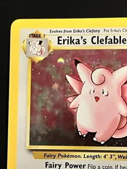 Poemon Erika's Clefable Holo Rare Gym Heroes Card 3/132 - Image 3