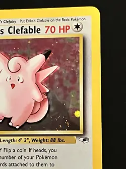 Poemon Erika's Clefable Holo Rare Gym Heroes Card 3/132 - Image 4