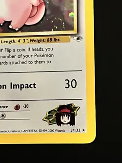 Poemon Erika's Clefable Holo Rare Gym Heroes Card 3/132 - Image 5