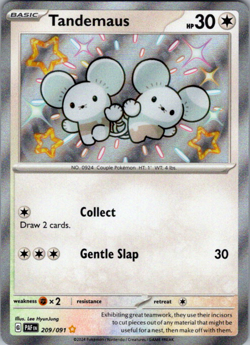 Tandemaus 209/091 Scarlet & Violet: Paldean Fates Shiny Rare Holo Pokemon TCG NM - Image 1