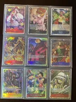 One Piece CCG Mixed Set 9-Card Holo/Foil Lot - Image 1