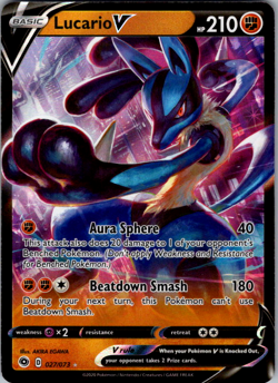Lucario V 027/073 Champion’s Path Ultra Rare Full Art Holo Pokemon TCG NM - Image 1