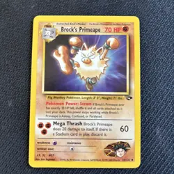 Pokemon Cards Brock's Primeape 35/132 Unlimited Gym Challenge Uncommon - Image 1
