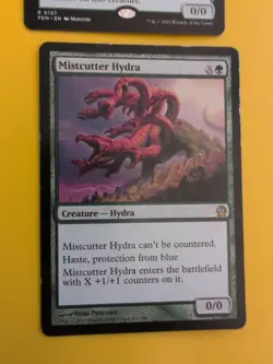 Mossborn Hydra FDN rare & worn Mistcutter hydra Magic the Gathering 2 Card. - Image 2