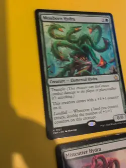 Mossborn Hydra FDN rare & worn Mistcutter hydra Magic the Gathering 2 Card. - Image 5