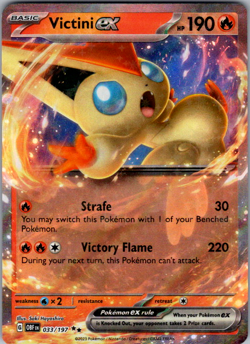 Victini EX 033/197 Obsidian Flames Double Rare Full Art Holo Pokemon TCG NM - Image 1