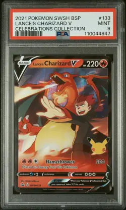 Lance's Charizard V SWSH133 Celebrations Collection 2021 Pokemon TCG PSA 9 - Image 1